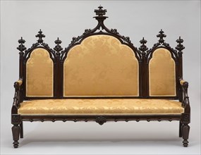 Unknown (American), Gothic Revival Sofa, ca. 1852, walnut, painted with rosewood graining, Overall: