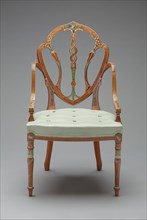 attributed to George Seddon, English, 1727-1801, Arm Chair, ca. 1790, Painted satinwood, Overall: