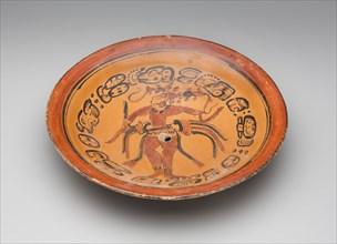 Maya, Precolumbian, Tripod Bowl, between 600 and 900, polychromed redware, Overall: 2 5/8 × 13 5/8