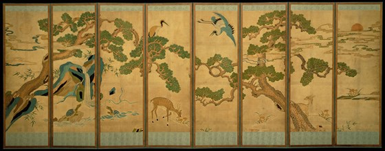 Unknown (Korean), Embroidered Screen with Design of Longevity Symbols, 18th Century, Silk