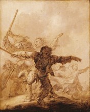 Adriaen Pietersz van de Venne, Dutch, 1589-1662, Angry Blows, 1625/1640, Oil on oak panel, 17 3/4 x