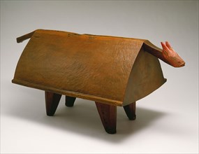 Barambo, African, Slit Drum, early 20th Century, Wood, pigment, 48 x 96 x 48 in.