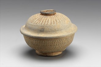 Unknown (Korean), Cinerary Urn, late 7th/early 8th Century, Gray stoneware with stamped design,