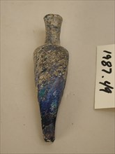 Islamic, Syrian, Flask, 9th/12th Century, Free-blown and tooled glass, H. 3 9/16 x W. (at shoulder)