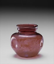 Roman, Jar, 4th/5th Century AD, Glass, Overall: 3 5/8 × 4 inches (9.2 × 10.2 cm)