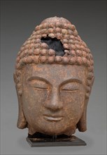 Unknown (Korean), Head of Buddha, 9th century, Cast iron, Overall: 22 1/2 × 16 1/2 × 15 1/2 inches,