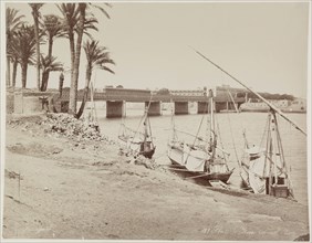 Zangaki, Greek, active 1860-1889, Kasr-en-Nil Bridge Looking East over the Nile, 19th century,
