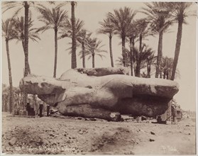 J. Pascal Sébah, Turkish, active ca. 1823-1886, Statue of Ramesses II Resting on Its Side at