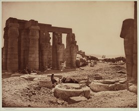 Unknown (French), The Ramesseum. Luxor, West Bank (Thebes), ca. 1869, carbon print mounted on