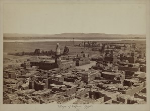 Henri Béchard, French, 1869-1889, Village of Edfu, View Taken from the Pylon of the Temple, late