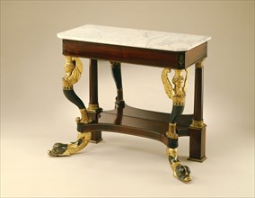 attributed to Charles-Honoré Lannuier, American, 1779-1819, Pier Table, ca. 1815, rosewood, marble,