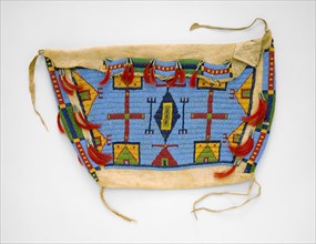 Sioux, Native American, Storage Bag, 1890, deerskin and glass beads, Overall: 13 1/2 × 20 × 1 3/8