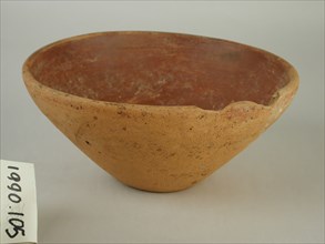 Egyptian, Orange/pink Clay Bowl, between 3300 and 3100 BCE, Terracotta, Overall: 3 1/8 × 7 1/2