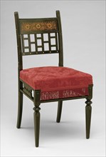 Herter Brothers, American, 1865-1905, Chair, ca. 1880, ebonized cherry and inlaid fruit wood,