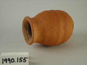 Egyptian, Bag-shaped Pot, between 2040 and 1640 BCE, Terracotta, Overall: 4 3/8 × 3 1/4 inches (11
