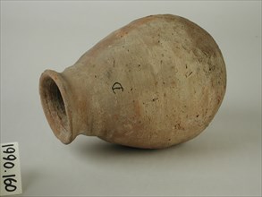 Egyptian, Pear-shaped Pot, between 2134 and 2040 BCE, Terracotta, Overall: 6 1/2 × 4 7/8 inches (16