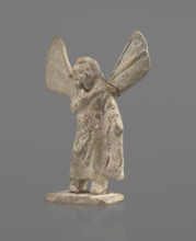 Terracotta figurine of Psyche, Young Psyche with butterfly wings, wrapped in a chlamys. Right hand