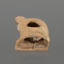 Terracotta figurine of a youth with a terracotta mask;, Hellenistic period, ca. 4th–3rd century BC
