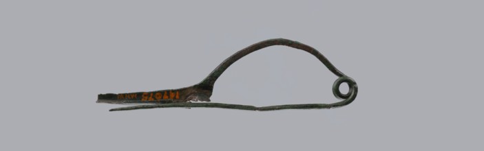 Arched fibula, Goluchów Greater Poland Voivodeship. Fibula with an arched bow. The pin emerges from