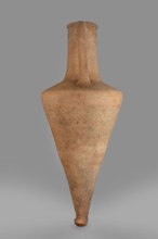 Transport amphora, slightly sloping shoulders. High and narrow neck, narrowing at the top and
