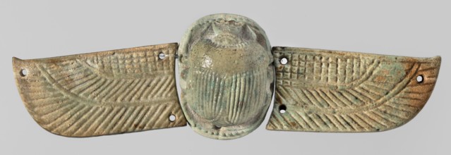 Winged scarab. Winged scarab with a realistically modeled torso, head, and legs. On the