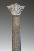 Column with Corinthian capital, Column of blue-green marble with a white marble capital. The smooth