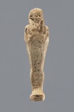 Shabti, Mummy-shaped figurine, funerary gift, standing on a base, back supported by a