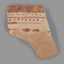 Fragment of a bowl, unknown Northern Mesopotamian workshop, checkerboards, geometric motifs,