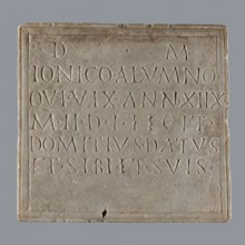 Latin grave inscription, unknown author, 2nd century, Roman Empire 27 BC–476, slab epitaph, grave
