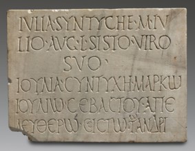 Tombstone of Marcus Julius Sistus with bilingual inscription, unknown Roman workshop, sepulchral