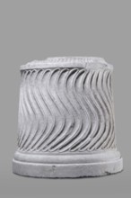 Urn of Gnaeus Pedanius Callistus with Latin inscription, unknown Roman workshop. A cylindrical urn