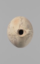 Jug, Excavated at Nea Paphos Cyprus. Cypriot pottery, Bronze Age Cypriot White Painted I. Jug with