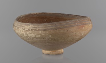 Bowl, excavations at Nea Paphos Cyprus; Bronze Age 1650–1200 BC. Goblet on a low, ring-shaped stem;