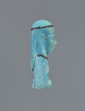 Ushabti, mummy-shaped figurine, funerary gift. Mummy-shaped figurine with preserved head and