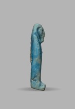 Ushabti, Wigs, funerary figurine, mummy-shaped figurine. The arms are not distinct, with a slight