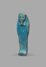 Ushabti, Wigs, funerary figurine, mummy-shaped figurine. The arms are not distinct, with a slight