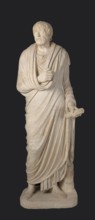 Depiction in the Pseudo-Seneca type, identified as a portrait of Aristophanes or Hesiod; maker,