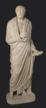 Depiction in the Pseudo-Seneca type, currently identified as a portrait of Aristophanes or Hesiod,