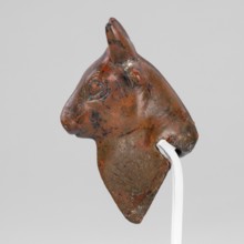 Bull-headed protoma, vessel decoration, unknown Urartian workshop; protoma, bull heads iconography,