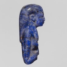 Fragment of an Isis figurine, Isis mythology, Egyptian deity; votive figurine/amulet, New Kingdom,