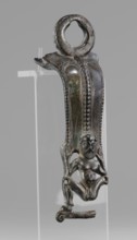 Situla handle with a depiction of Silenus, Silenus mythology, bronze vessel, 1st half of the 5th