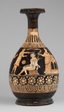 Red-figure bottle vessel depicting the punishment of Marsyas, attributed to Scen.Gal.Klass., Greek