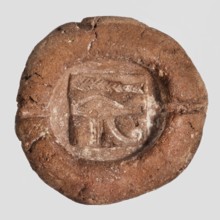 Mold for an amulet of the eye of Horus udjat. Hemispherical mold with a representation of the udjat