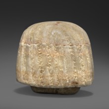 Canopic urn lid in the shape of a human head, Lid of a canopic urn for tomb equipment, associated