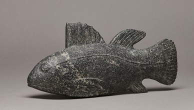 Late Period Egyptian fish figurine, 664–332 BC;, carved/formed figurine of a late fish, height 29