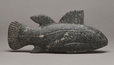 Late Period Egyptian fish figurine, 664–332 BC; figurine, height 29 cm, weight 1.812 kg, A carved