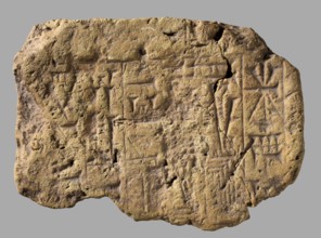 Fragment of a brick with a cuneiform inscription, Nebuchadnezzar II 604–562 BC, Esagila Babylon,