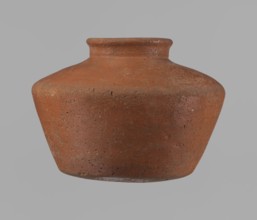 Vessel, Egyptian pottery vessel clay, c. 2686–c. 2181 BC, Old Kingdom, Edfu; height 11 cm, rim