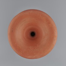Bowl base. Base for a vessel with an almost equal diameter of both rims; both rims are irregular