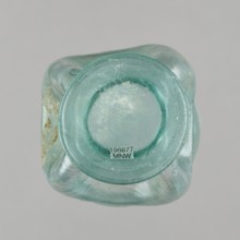 Glass cup; maker, Egypt; 1st–2nd century AD. Type: Isings form 32. Transparent bluish-green glass.